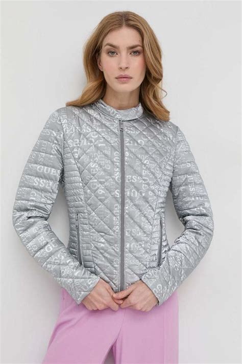 Куртка Guess жіноча колір сірий перехідна | ANSWEAR.ua