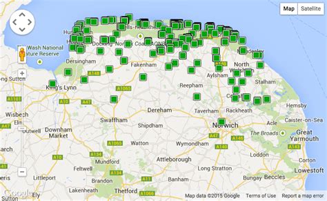 Norfolk Coast Cottages On A Map Norfolk Holiday Holiday Cottage