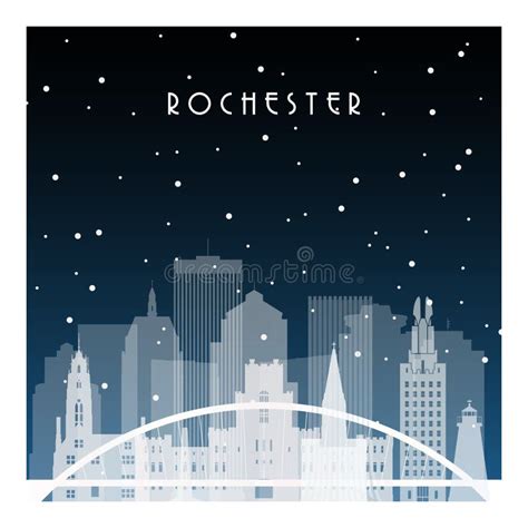 Rochester USA Skyline And Landmarks Silhouette Stock Vector