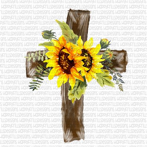 Tools Home Living Home Improvement Cross With Sunflowers Svg File