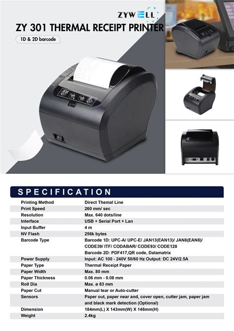 Zywell Zy Pos Printer Kk Pos System Hardware Powerful Cashier