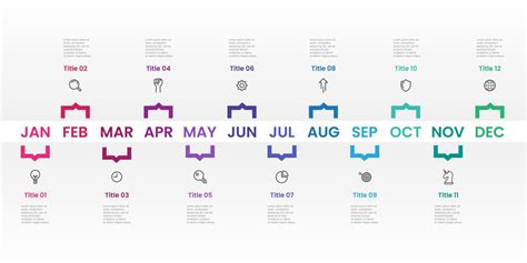 Infographic Timeline Shows A 12 Month Roadmap With Job Details 11614492 Vector Art At Vecteezy