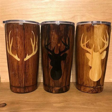 Wood Grain Tumbler Handpainted Woodgrain Tumblermens Thunting