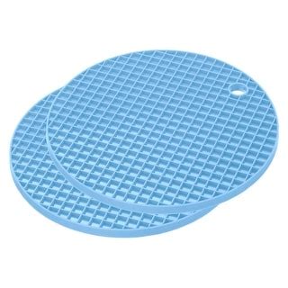 Silicone Trivet Mats Pcs Round Hot Pan Pads Hot Pot Holder Light Blue Light Blue Bed