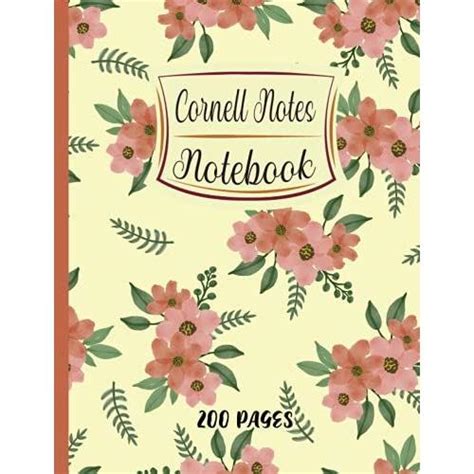 Cornell Notes Notebook Cute Flowers Floral Cornell Notes Cornell