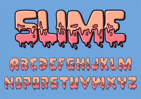 Melted Alphabet Slime Cartoon Vector Illustration Graffiti Lettering Fonts Graffiti Lettering