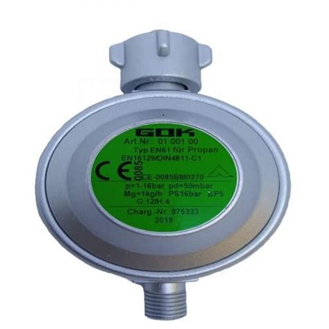 ᐉ Газовый регулятор низкого давления GOK EN61 1 кг/ч 50 мбар G1/4LH-KN KLF