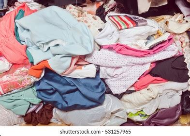 Pile Messy Clothes Closet Untidy Cluttered Stock Photo 528623296 ...