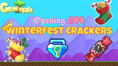 Opening 200 Winterfest Crackers Growtopia YouTube