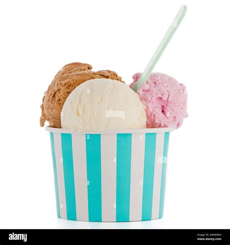 Ice Cream Scoop In Paper Cup Stock Photo Alamy