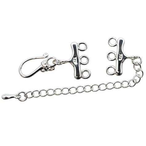 Sterling Silver Multi Strand Clasp With Hook And Extender Chain 3