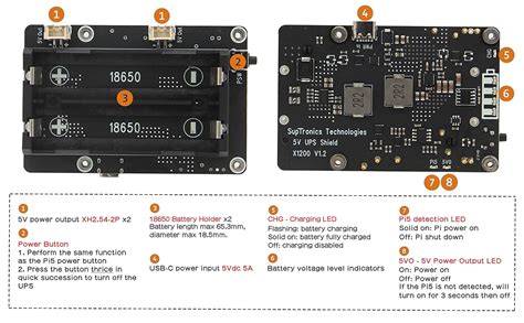 Geekworm X1200 5v Ups Shield For Raspberry Pi 5 With Max 5 1v 5a Output And Auto Power On And Safe