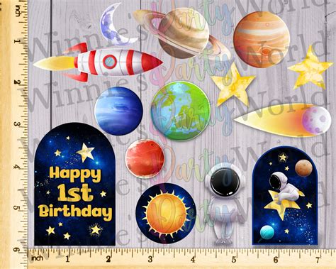 Printable Space Cake Topper Out Of This World Space Birthday Party