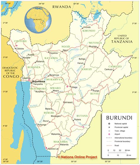 Political Map of Burundi - Nations Online Project