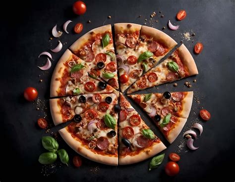 Premium Photo Pizza Image Triangular Slices