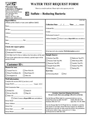 Fillable Online Slh Wisc X Sulfate Reducing Bacteria Fax Email Print