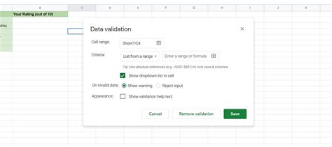 How To Use Data Validation In Google Sheets