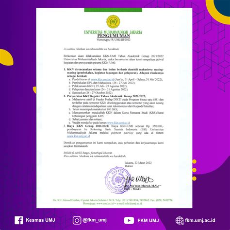 Pengumuman KKN Universitas Muhammadiyah Jakarta Tahun Akademik Genap