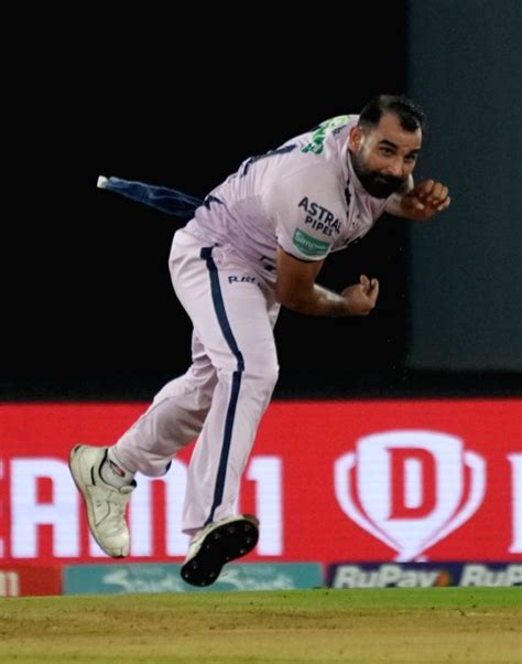 Gts Bowler Mohammed Shami Bowls During The Ipl 2023 Match