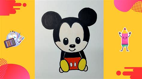 Draw Easy How To Draw A Cute Mickey Mouse Easy Draw And Color Step