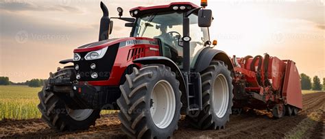 Tractor on the farm - modern agriculture equipment in field 23060793 ...