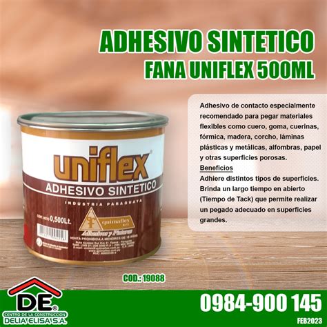 Adhesivo Sintetico Fana Uniflex Ml Delia Elisa S A