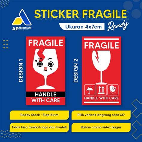 Jual Stiker Fragile Stiker Fragile Murah Stiker Pengiriman Shopee