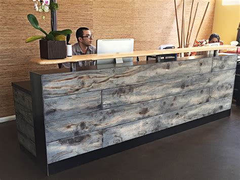 Memphis Reception Desk Etsy Wood Reception Desk Reception Desk