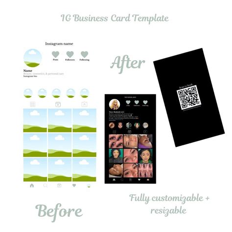 Instagram Business Card Template Etsy