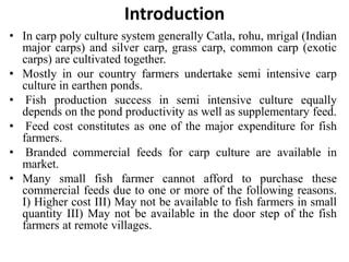 Farm Made Feed For Carp Culture Ppt