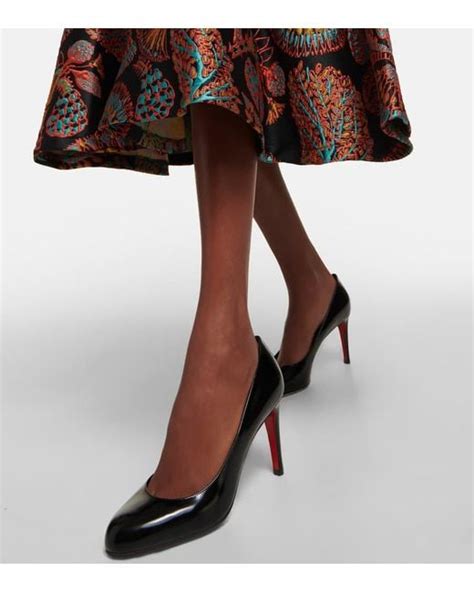 Christian Louboutin Pumppie 85 Patent Leather Pumps In Black Lyst