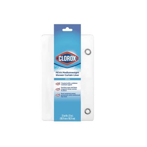 Clorox Msi008330 70 In H X 72 In W White Shower Curtain Liner Peva