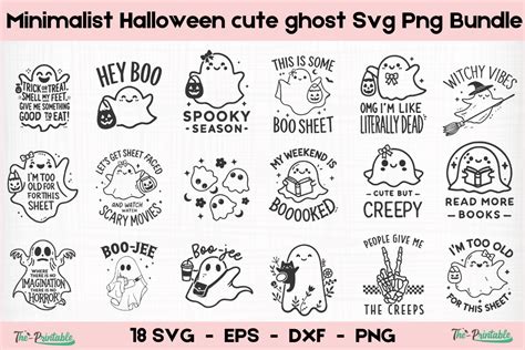 Minimalist Halloween Cute Ghost Svg Png Graphic By The Printable