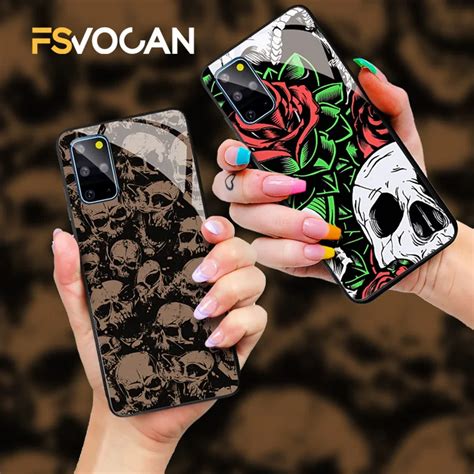 Skull Skeleton Rose Case For Samsung S22 S21 S20 Fe Plus A71 A72 A53