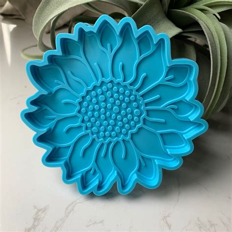 Sunflower Resin Mold Coaster Mold Keychain Silicone Mold Etsy