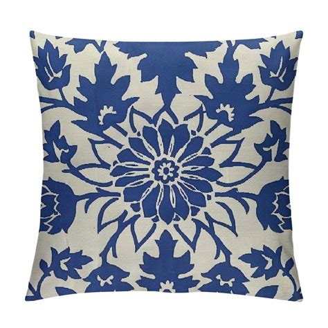 Chilfamy Navy Blue Boho Pillow Covers Bohemian Ethnic Carpet Pattern