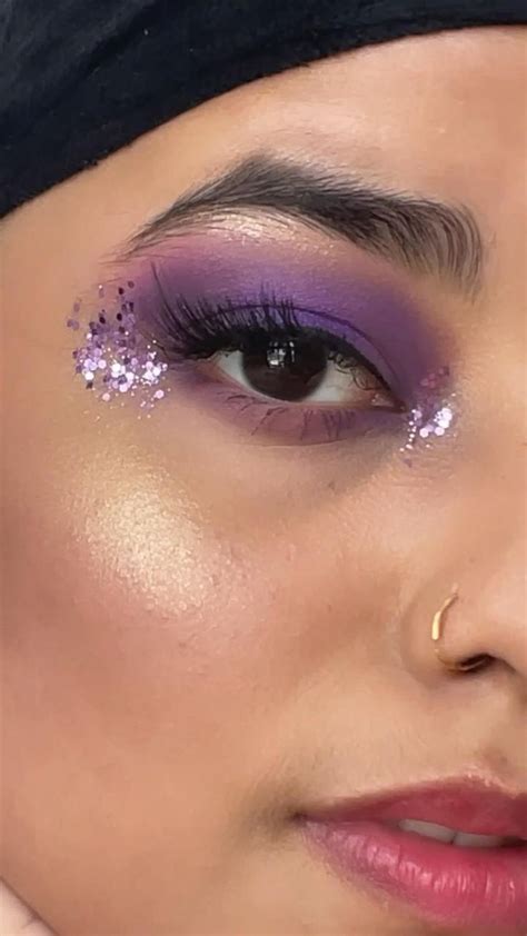 Purple Glitter Makeup Gorgeous Makeup Eye Makeup Sparkly Eye Makeup