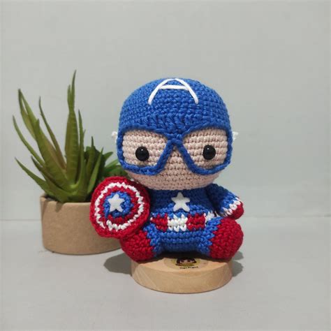 Captain America Crochet Pattern Captain America Amigurumi - Etsy