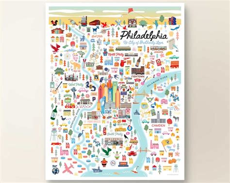 Philadelphia Neighborhoods Printable Map, Philly Map Poster ...