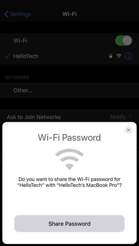 How To Share Your Wifi Password On An Iphone Hellotech How