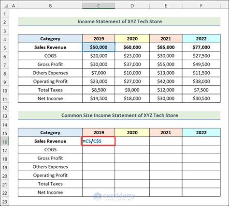 How To Create Common Size Balance Sheet In Excel Simple Steps