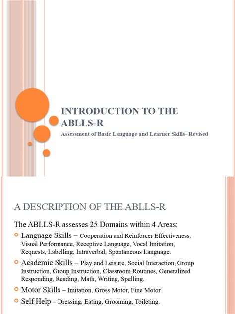 Dokumen - Tips Introduction To The Ablls R | PDF | Learning | Behavior ...