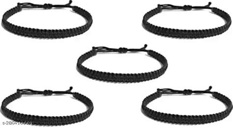 Plain Bracelet Black Pack 5