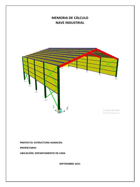 Modelo De Memoria De Calculo De Estructuras Metalicas Pdf Acero Hormigón