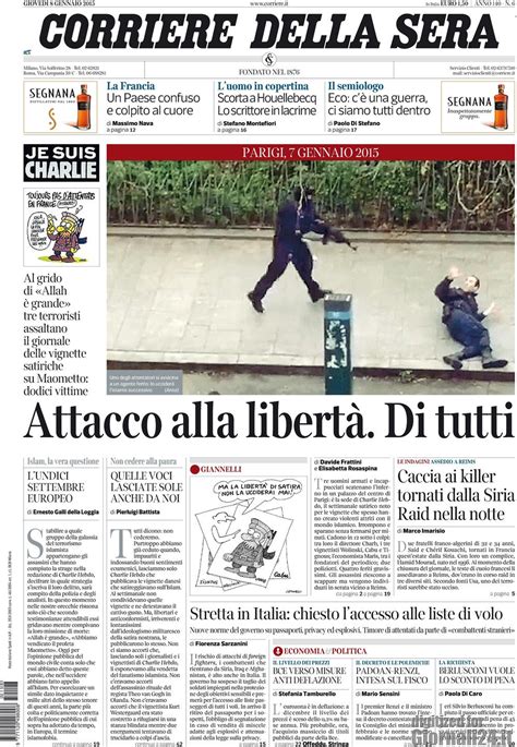 Immagini Delle Prime Pagine Dei Giornali Su Charlie Hebdo Lifegate