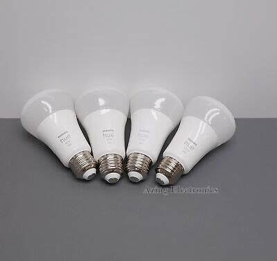 Philips Hue 476977 White A19 LED Smart Bulb 4 Pack 46677476977 EBay