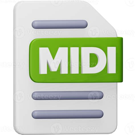 Midi File Format D Rendering Isometric Icon Png