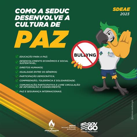 Cultura de Paz Jogos Estudantis de Goiás promovem campanha de combate