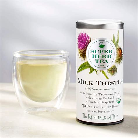 The Republic Of Tea Organic Milk Thistle Superherb Herbal Tea 36 Tea