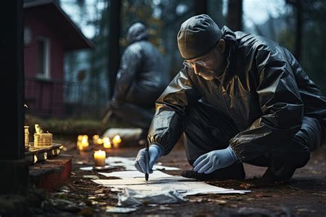 Crimin Logo E Um Detetive Trabalhando Juntos Em Uma Cena De